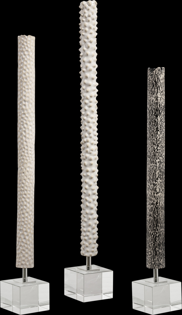 Carletta White Sculpture, Set of 3 - Thumbnail - Image 1