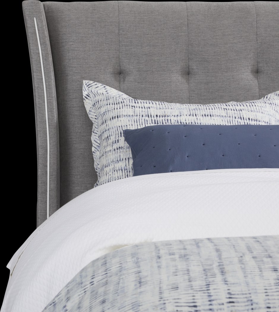 Carlie Gray 3 Pc King Upholstered Bed - Thumbnail - Image 4