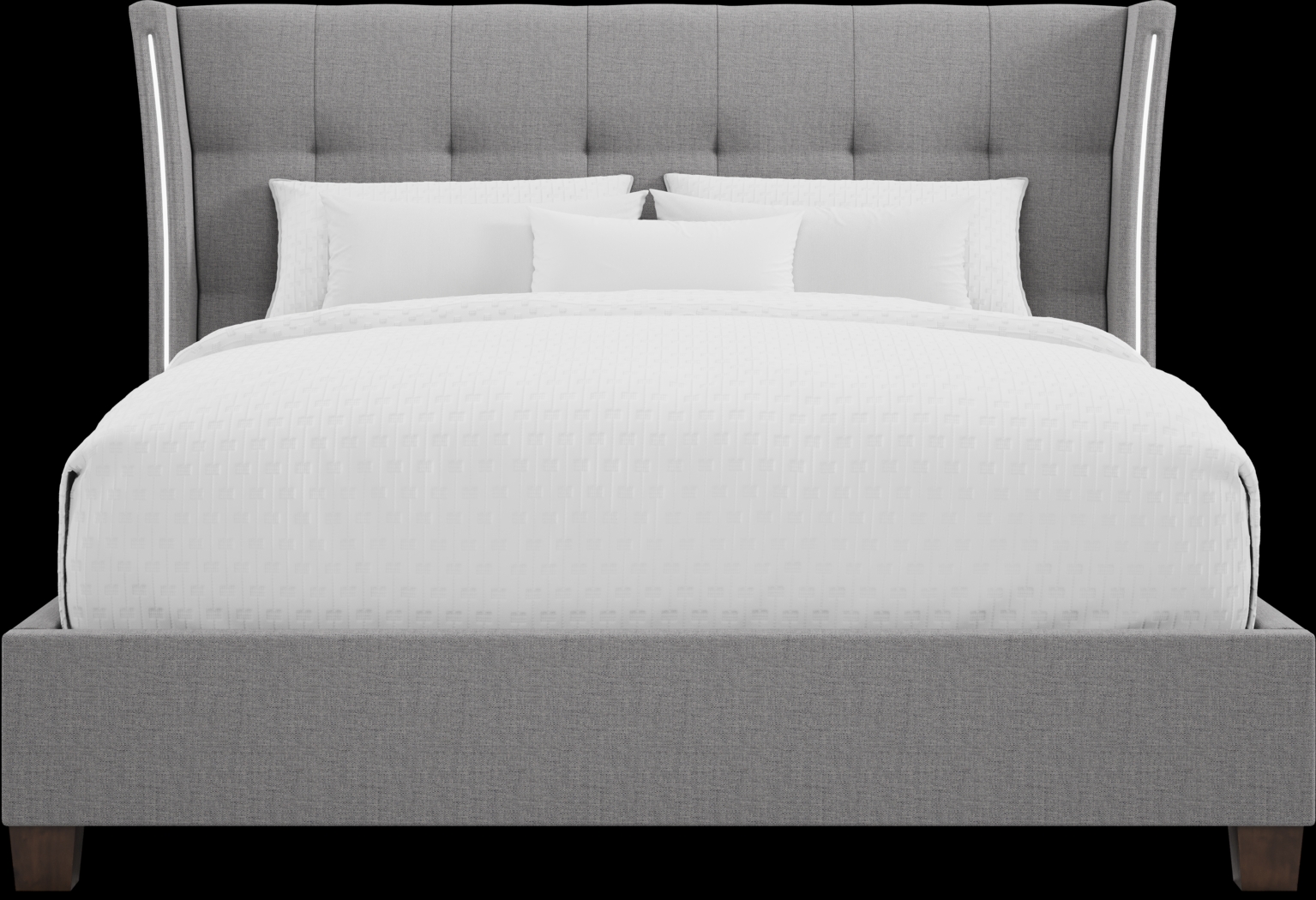 Carlie Gray 3 Pc Queen Upholstered Bed - Thumbnail - Image 3