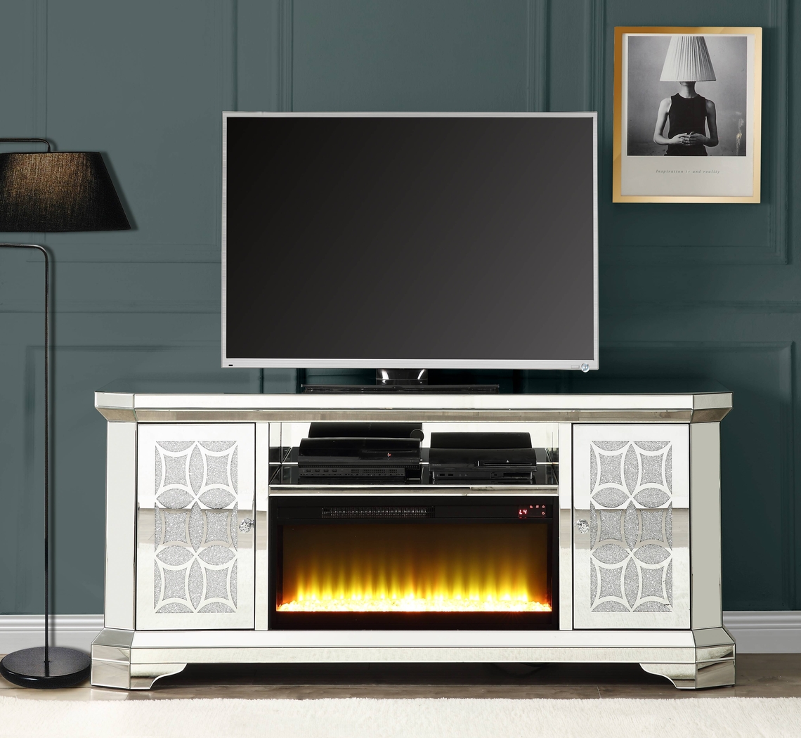 Carlingford Silver 67 in. Console, With Electric Fireplace - Thumbnail - Image 2