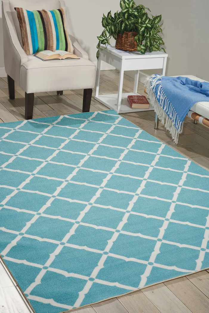 Carlisia Aqua 5' x 8' Indoor/Outdoor Rug - Thumbnail - Image 5