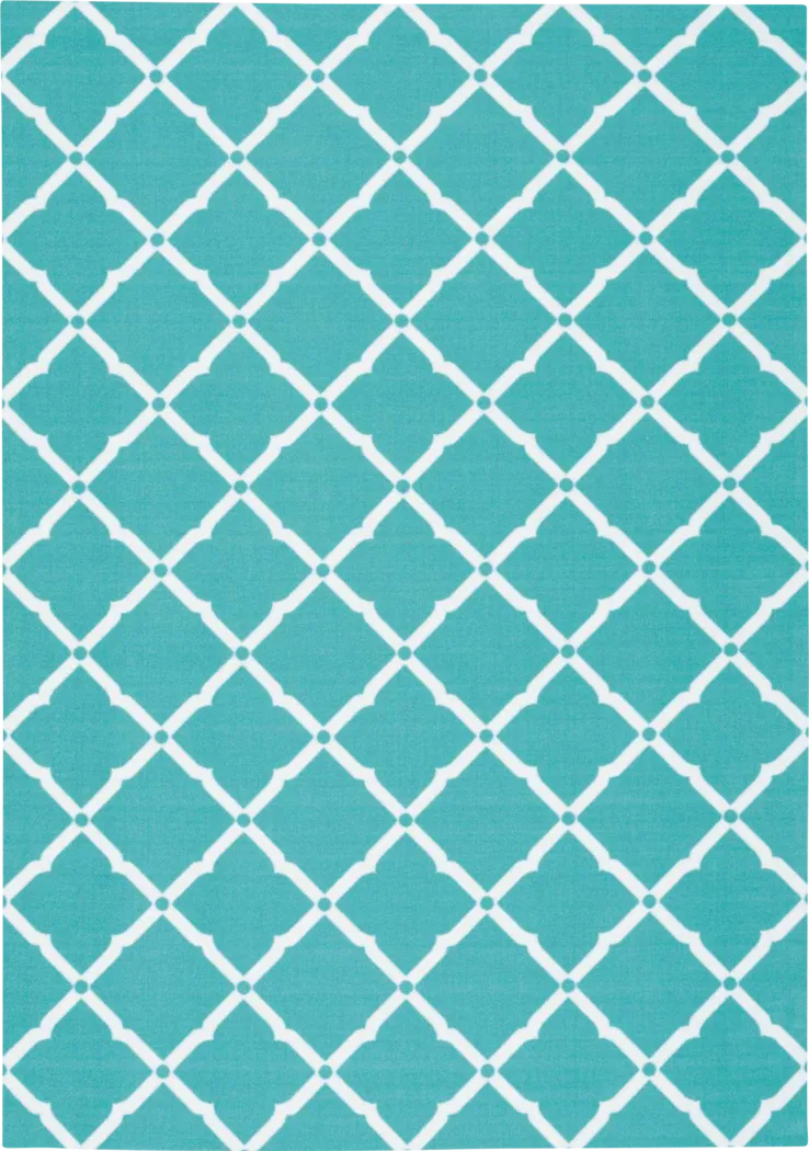 Carlisia Aqua 5' x 8' Indoor/Outdoor Rug - Thumbnail - Image 1