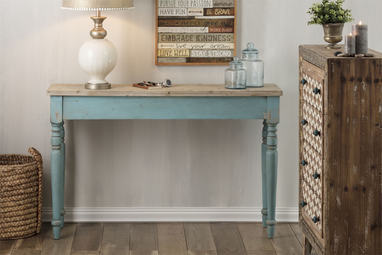 Carlowe Teal Sofa Table - Thumbnail - Image 2