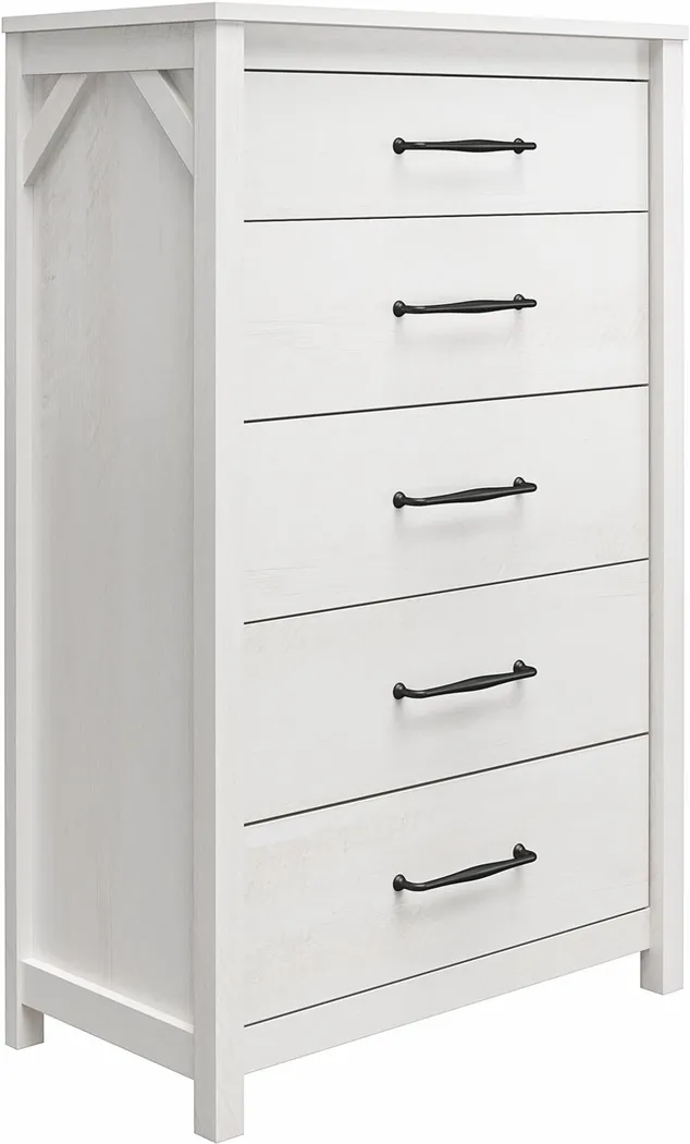 Carmarthen White 5 Drawer Chest - Thumbnail - Image 2