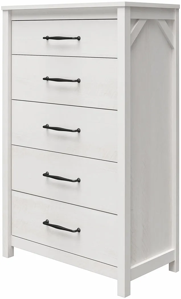 Carmarthen White 5 Drawer Chest - Thumbnail - Image 3