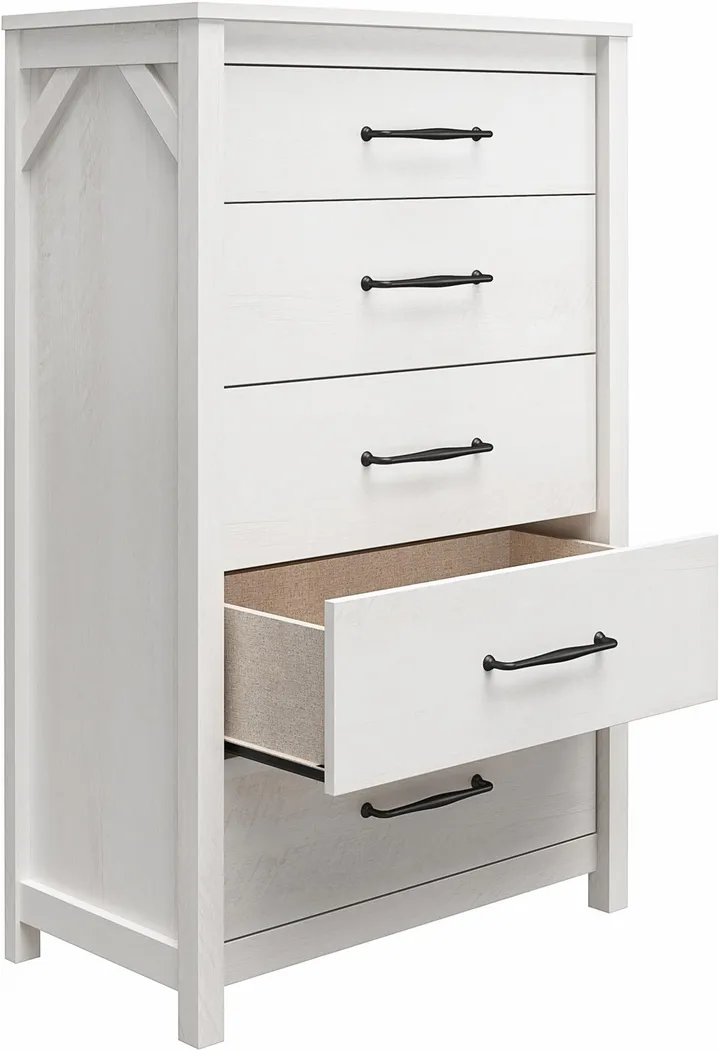Carmarthen White 5 Drawer Chest - Thumbnail - Image 5