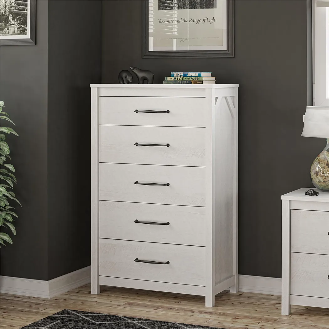 Carmarthen White 5 Drawer Chest - Thumbnail - Image 8