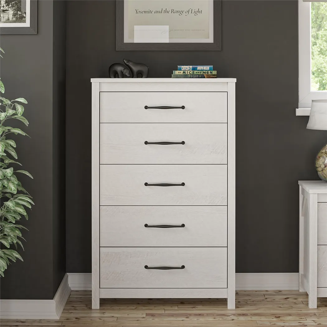 Carmarthen White 5 Drawer Chest - Thumbnail - Image 9