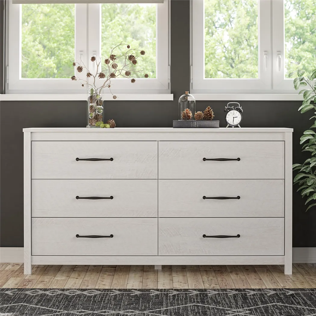 Carmarthen White 6 Drawer Dresser - Thumbnail - Image 8