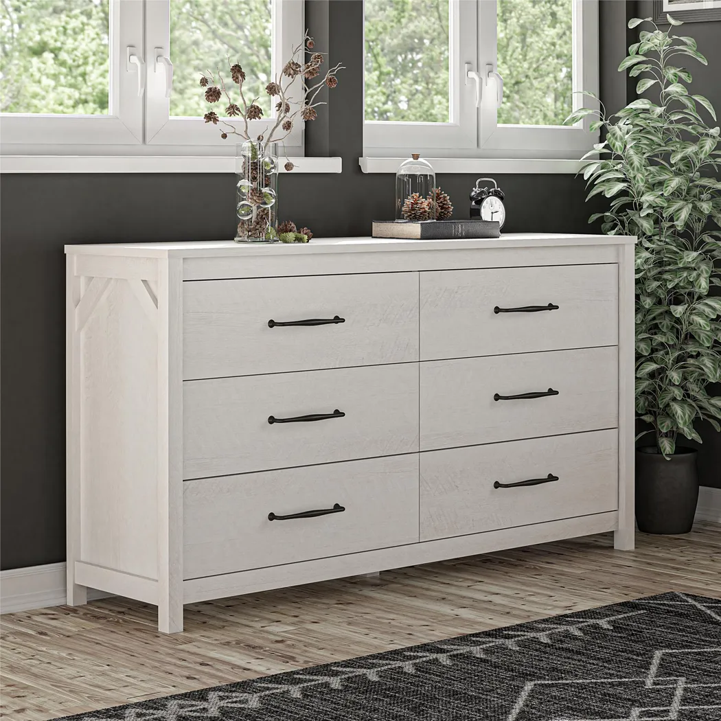 Carmarthen White 6 Drawer Dresser - Thumbnail - Image 9