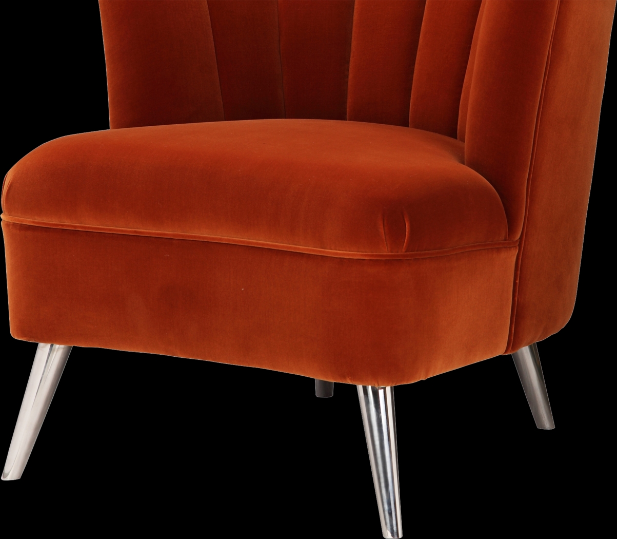 Carmela Orange Left Side Accent Chair - Thumbnail - Image 4