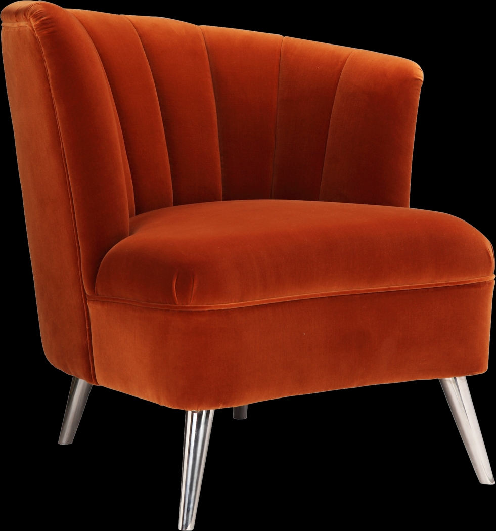Carmela Orange Right Side Accent Chair - Thumbnail - Image 2