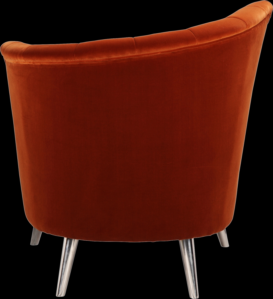 Carmela Orange Right Side Accent Chair - Thumbnail - Image 3