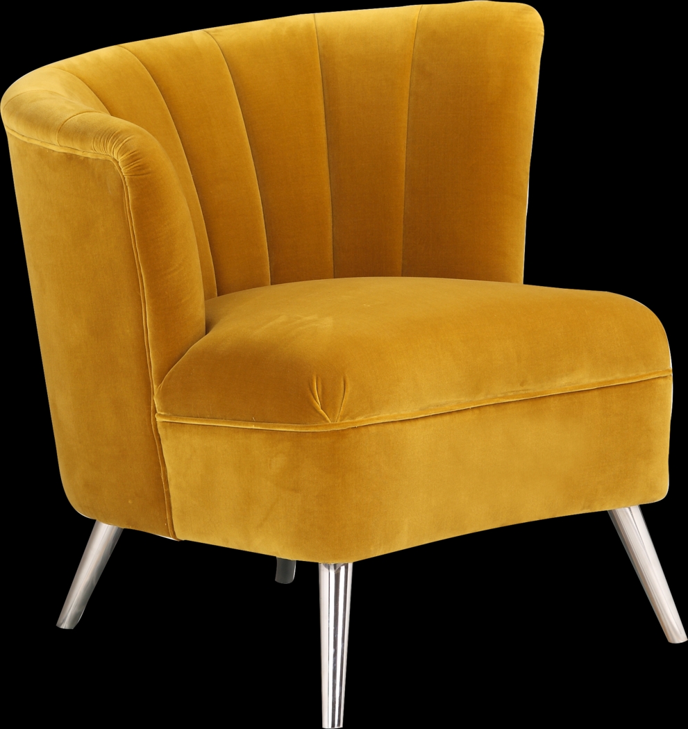 Carmela Yellow Left Side Accent Chair - Thumbnail - Image 2
