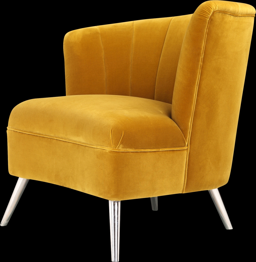 Carmela Yellow Left Side Accent Chair - Thumbnail - Image 3