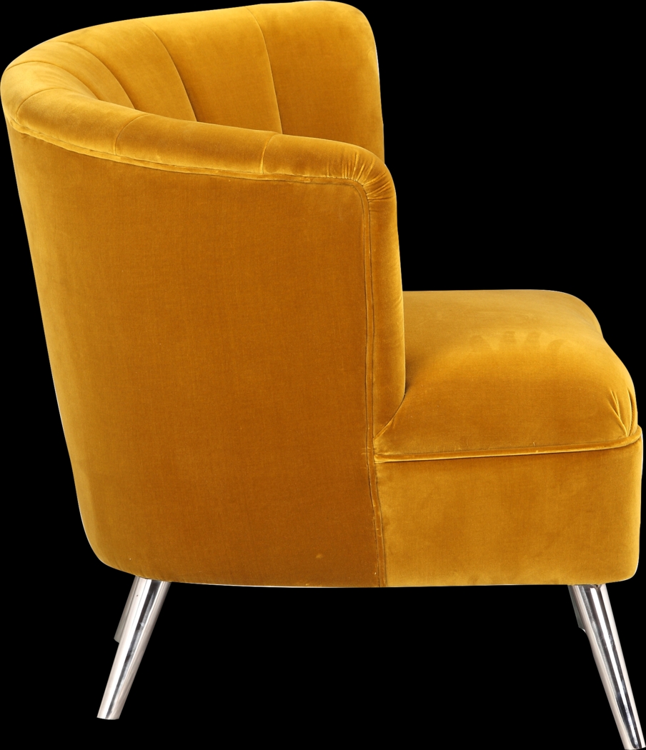 Carmela Yellow Left Side Accent Chair - Thumbnail - Image 4