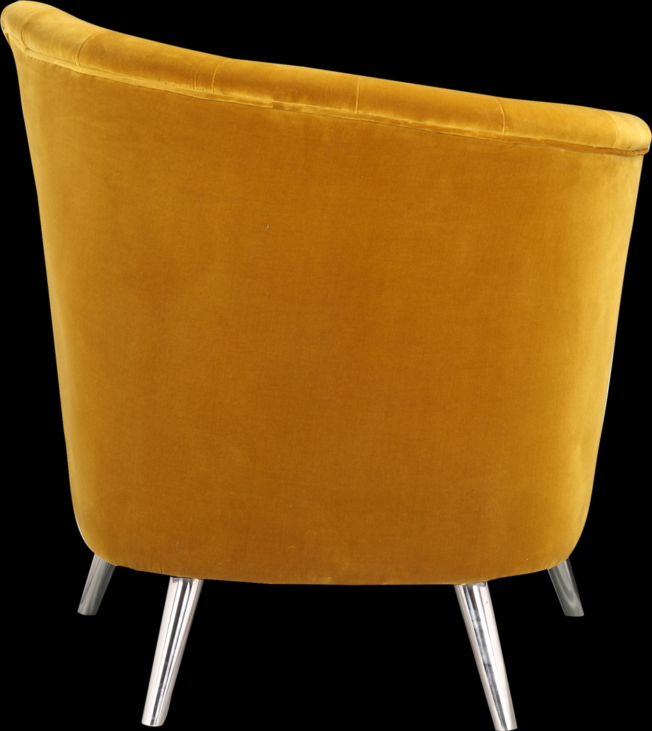 Carmela Yellow Left Side Accent Chair - Thumbnail - Image 5