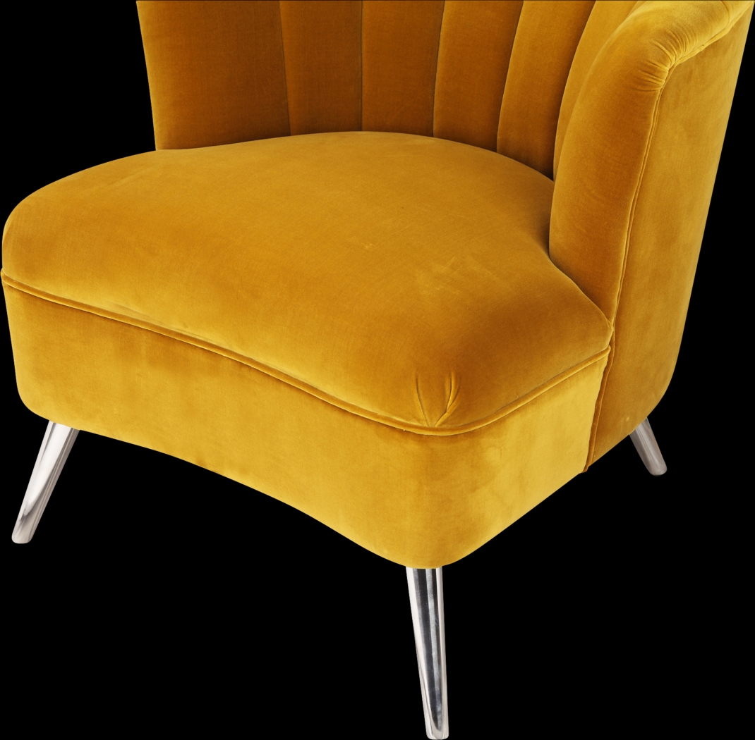 Carmela Yellow Left Side Accent Chair - Thumbnail - Image 6