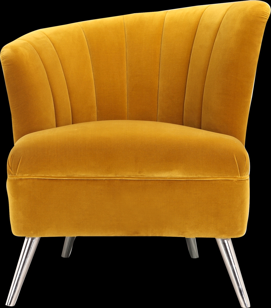 Carmela Yellow Left Side Accent Chair - Thumbnail - Image 1
