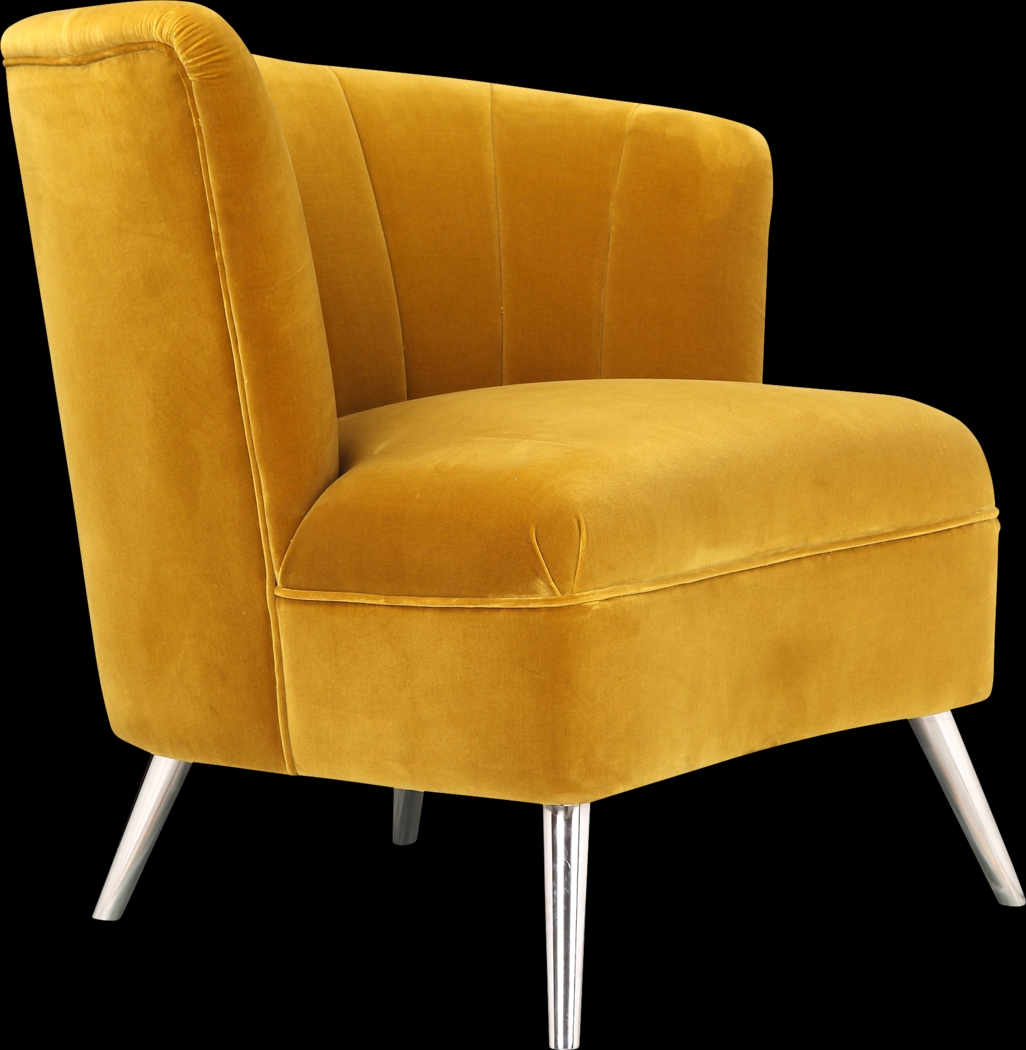 Carmela Yellow Right Side Accent Chair - Thumbnail - Image 2