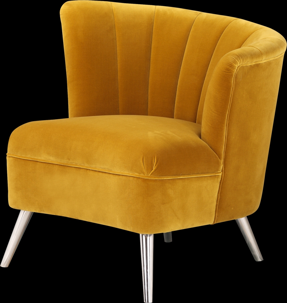 Carmela Yellow Right Side Accent Chair - Thumbnail - Image 3