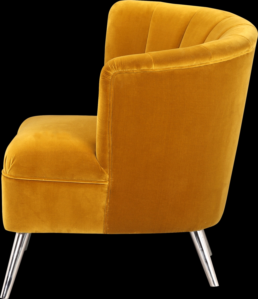 Carmela Yellow Right Side Accent Chair - Thumbnail - Image 4