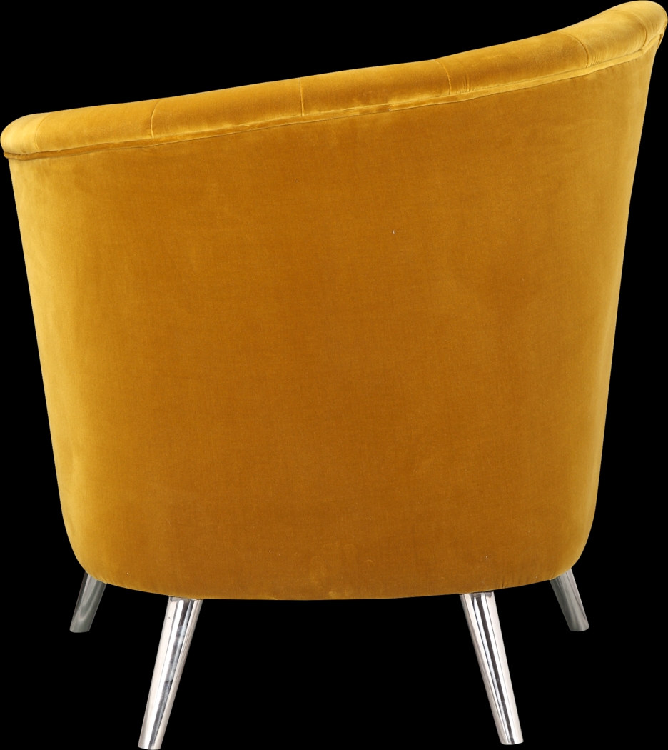 Carmela Yellow Right Side Accent Chair - Thumbnail - Image 5