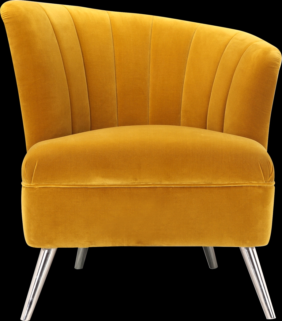 Carmela Yellow Right Side Accent Chair - Thumbnail - Image 1