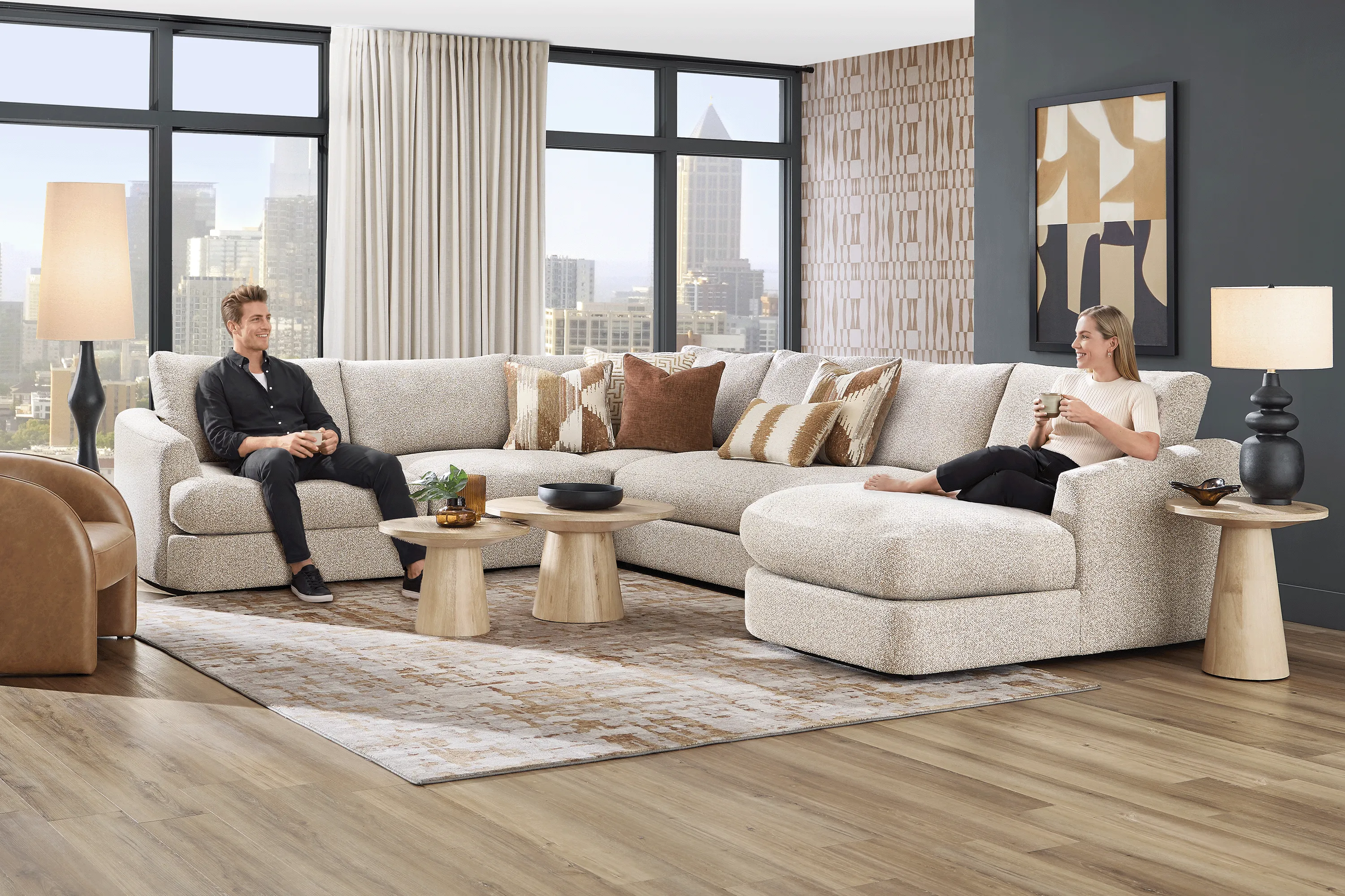 Carmelo Oatmeal 4 Pc Sectional - Thumbnail - Image 3