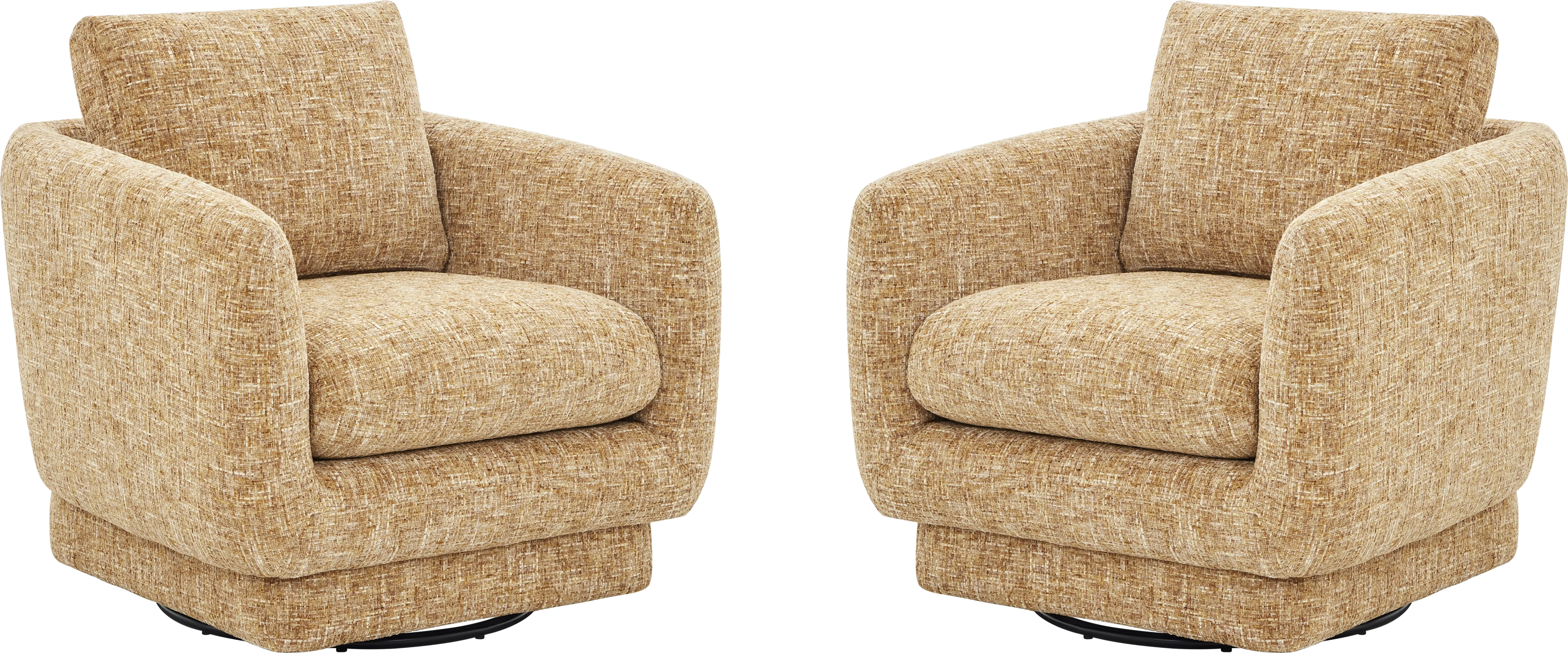 Carmen Gold Swivel Chair, Set of 2 - Thumbnail - Image 2