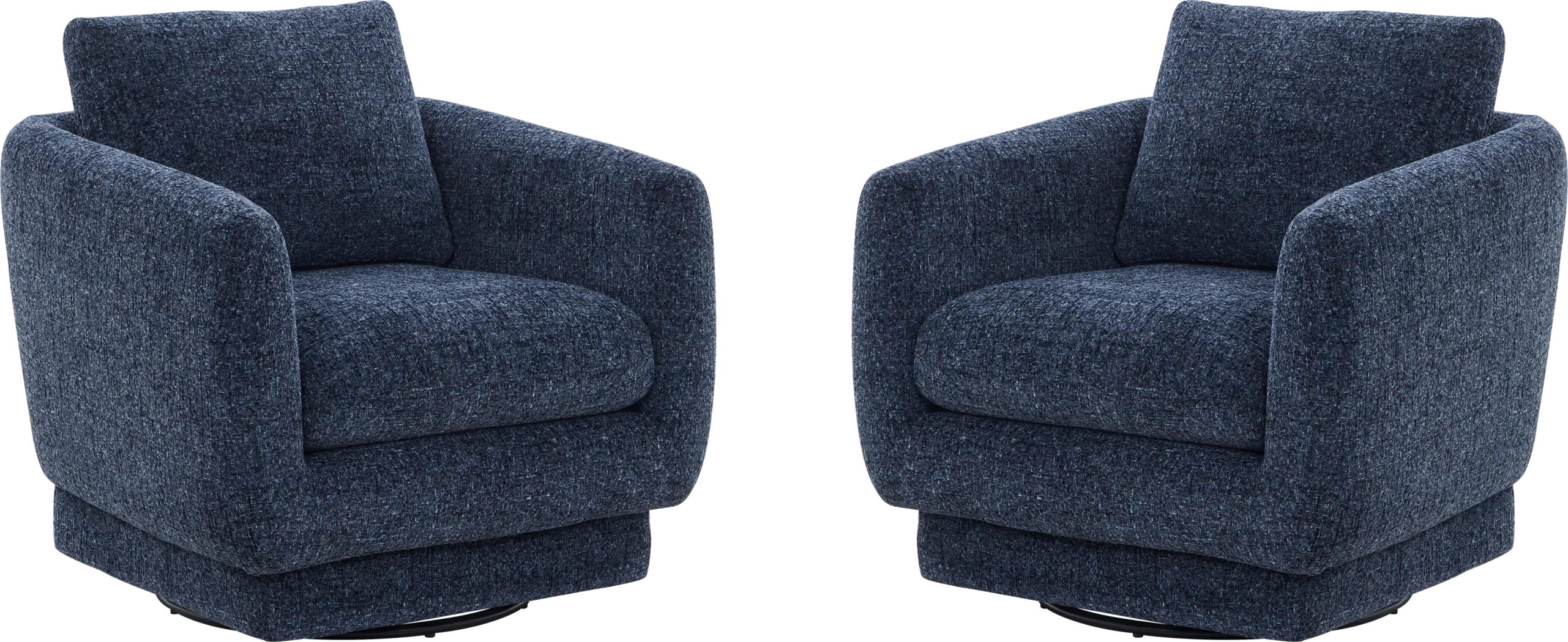Carmen Indigo Swivel Chair, Set of 2 - Thumbnail - Image 1