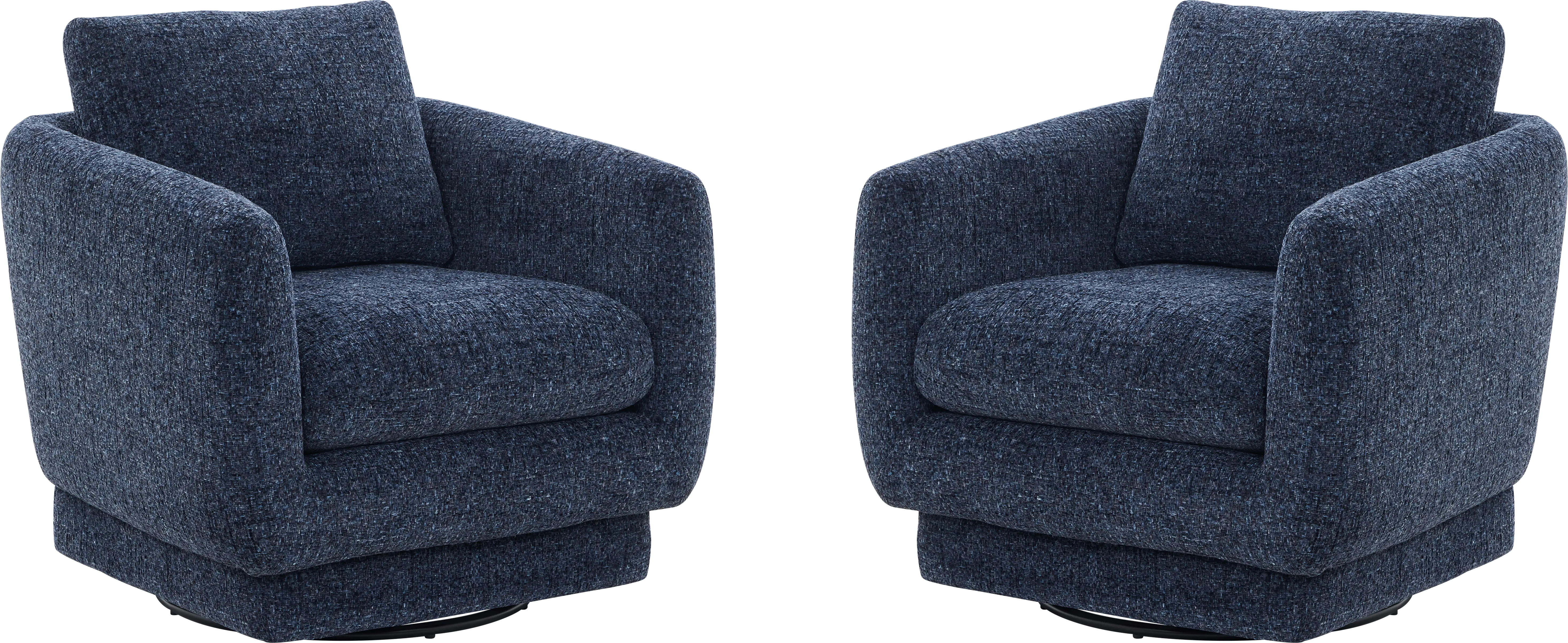 Carmen Indigo Swivel Chair, Set of 2 - Thumbnail - Image 2
