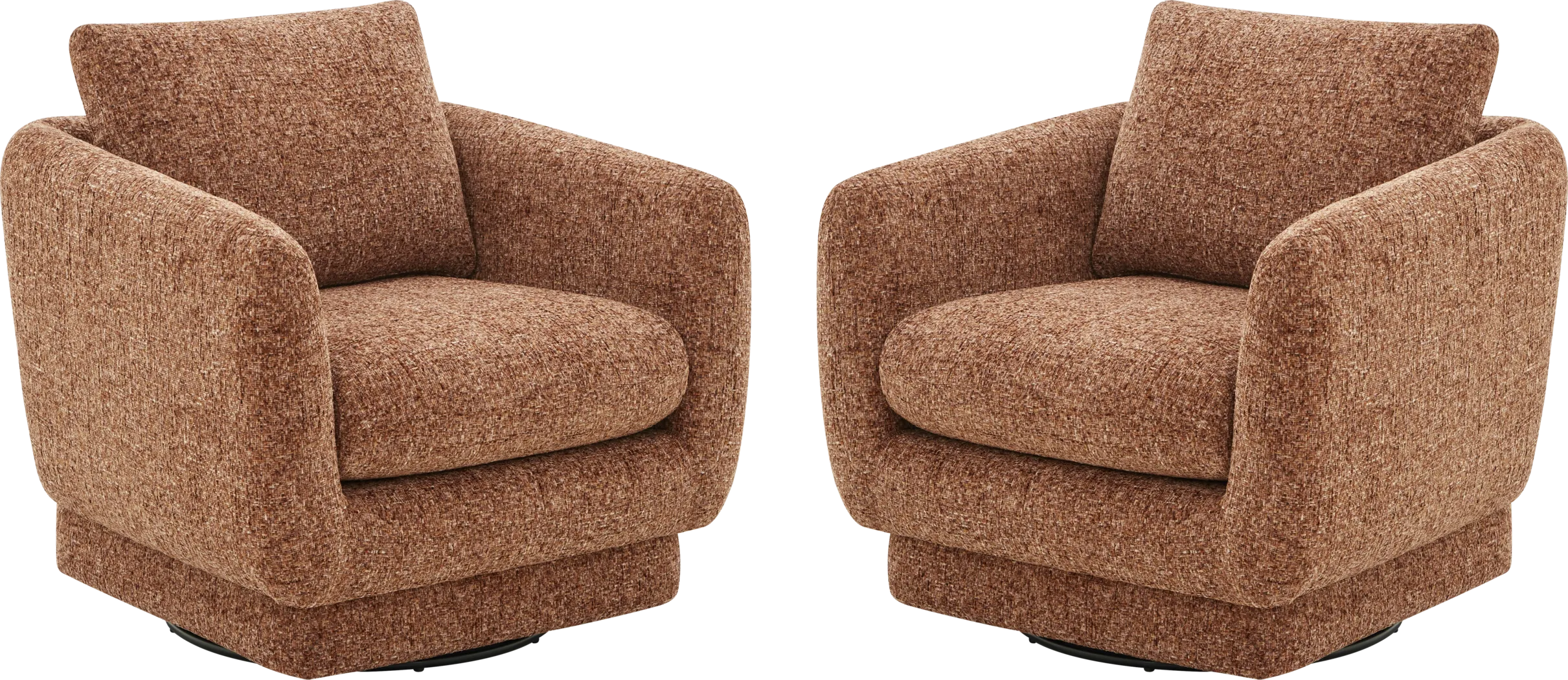 Carmen Orange Swivel Chair, Set of 2 - Thumbnail - Image 1