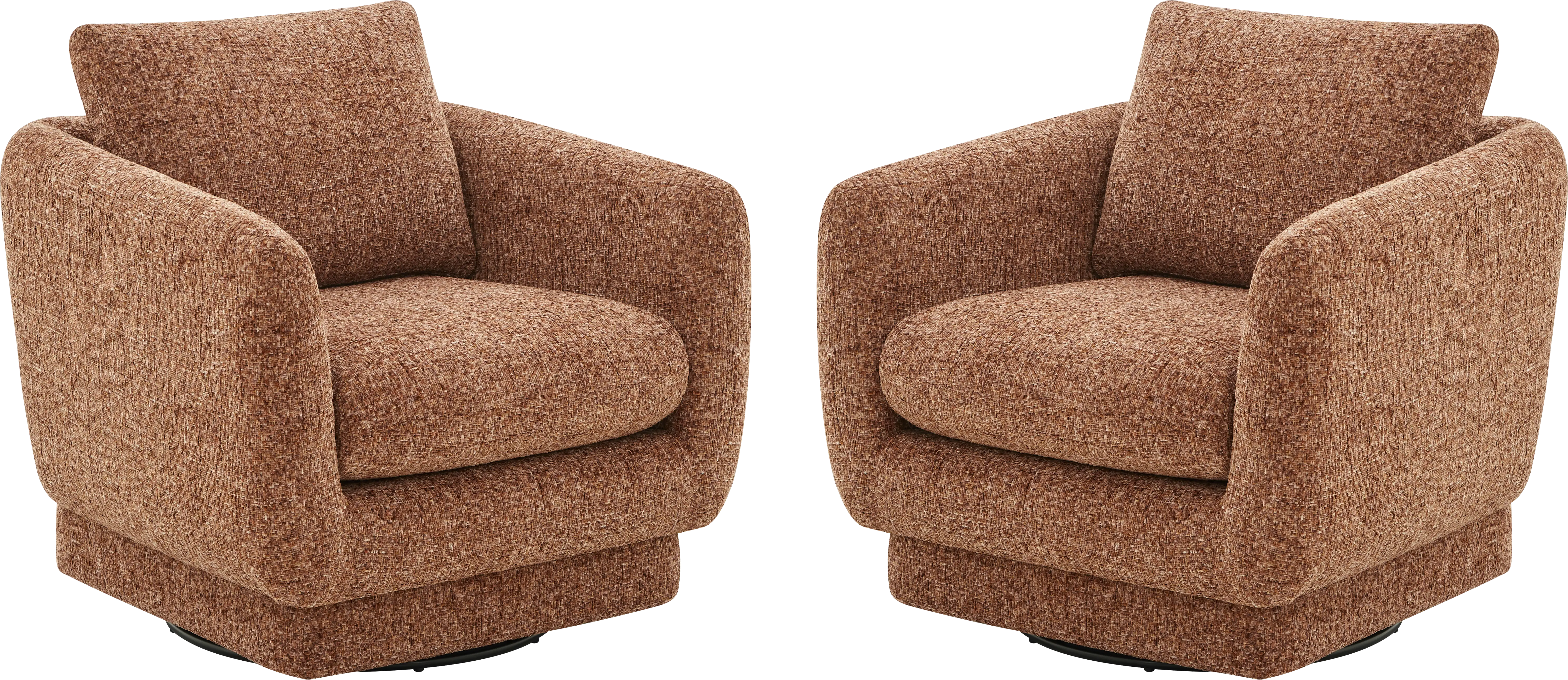 Carmen Orange Swivel Chair, Set of 2 - Thumbnail - Image 2