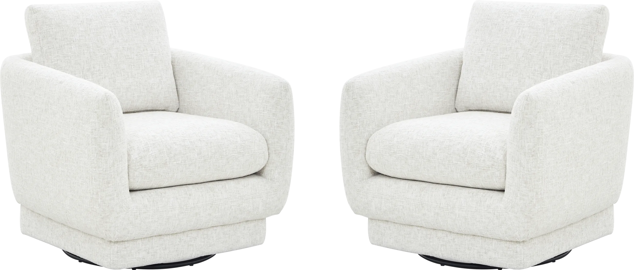 Carmen White Swivel Chair, Set of 2 - Thumbnail - Image 1
