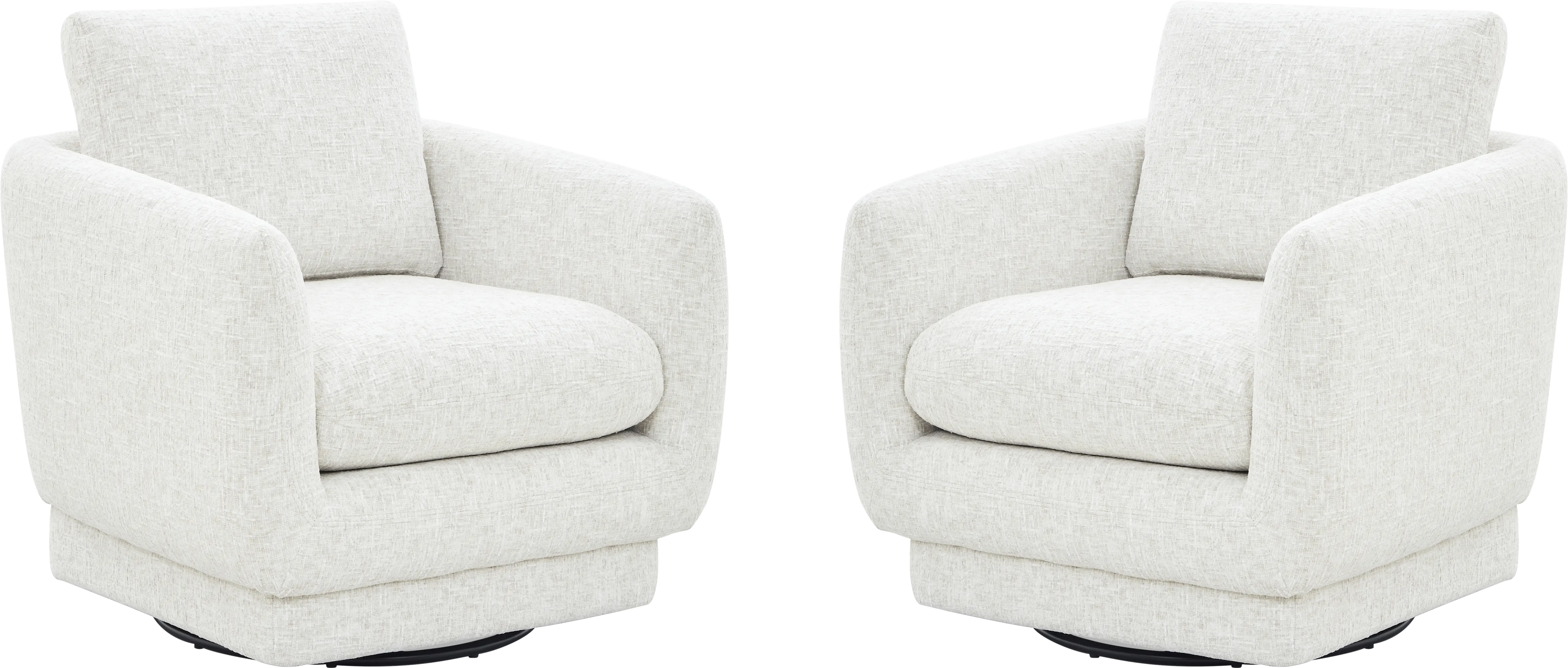Carmen White Swivel Chair, Set of 2 - Thumbnail - Image 2