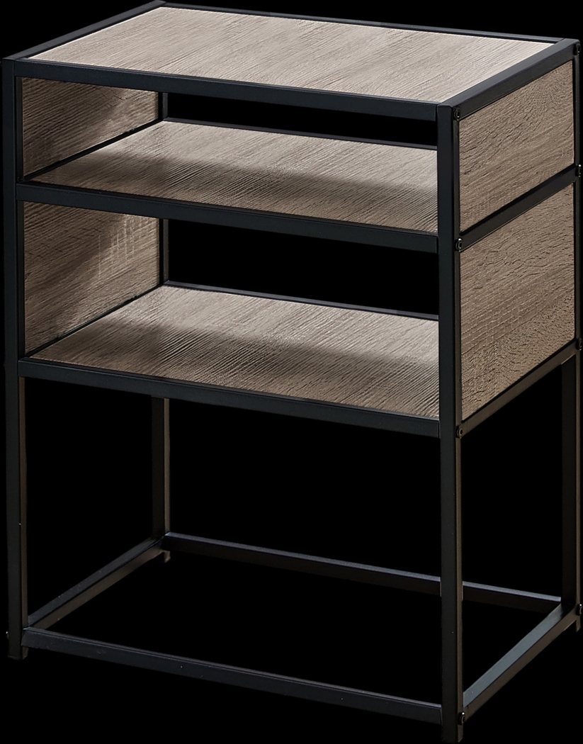 Carmon Circle Taupe Accent Table - Thumbnail - Image 1