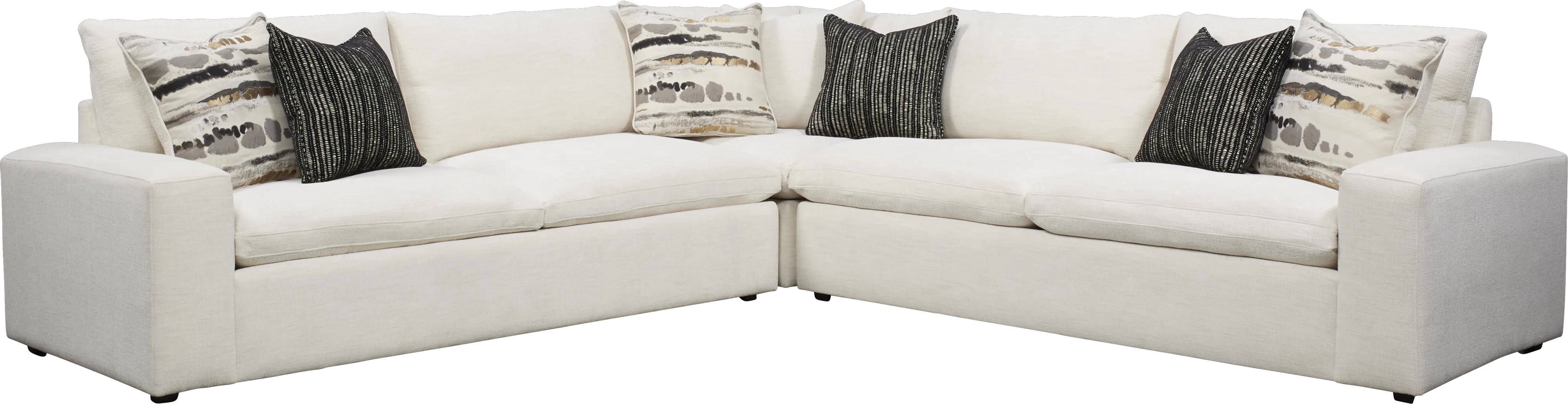 Carnaby Street Ivory 3 Pc Sectional - Thumbnail - Image 1