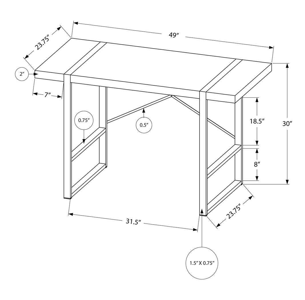 Carnahan Brown Desk - Thumbnail - Image 3