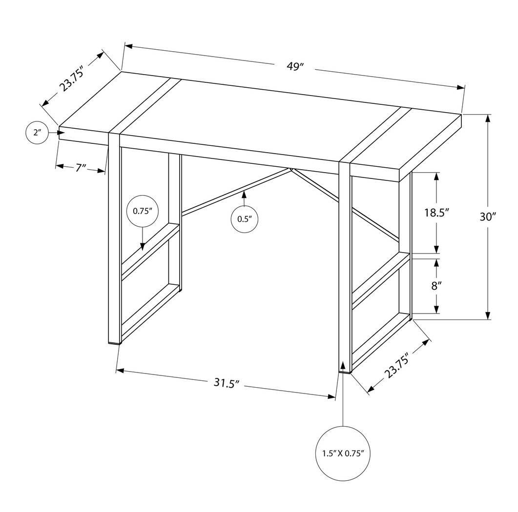 Carnahan Cappuccino Desk - Thumbnail - Image 3