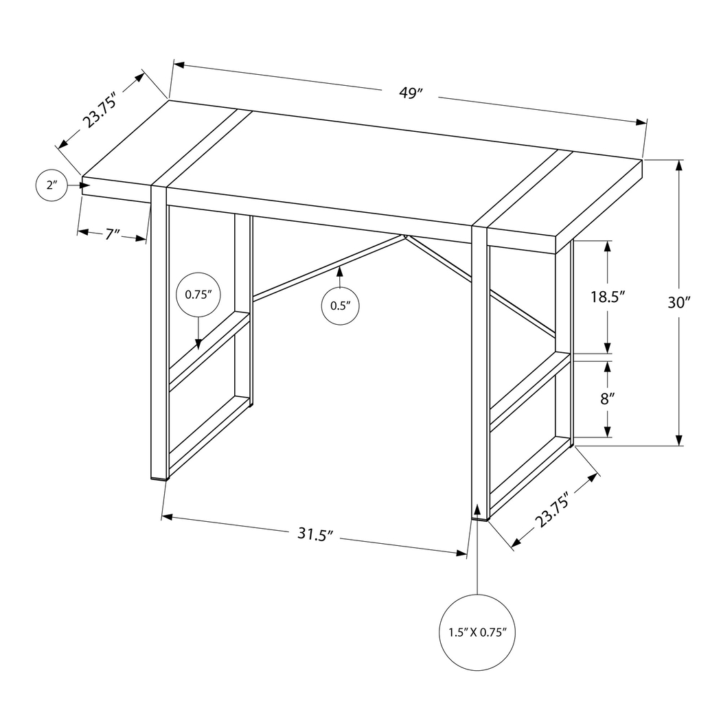 Carnahan Gray Desk - Thumbnail - Image 3