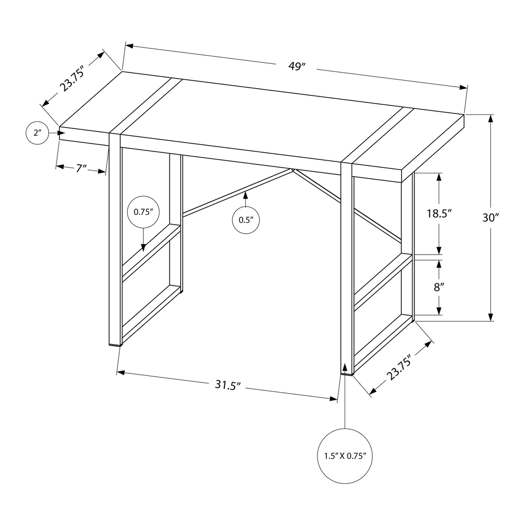 Carnahan Taupe Desk - Thumbnail - Image 3