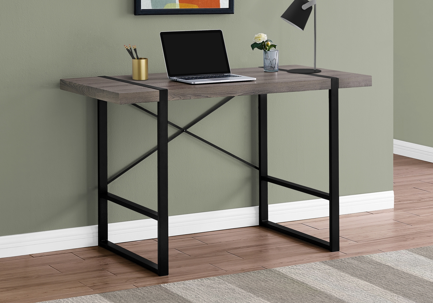 Carnahan Dark Taupe Desk - Thumbnail - Image 2