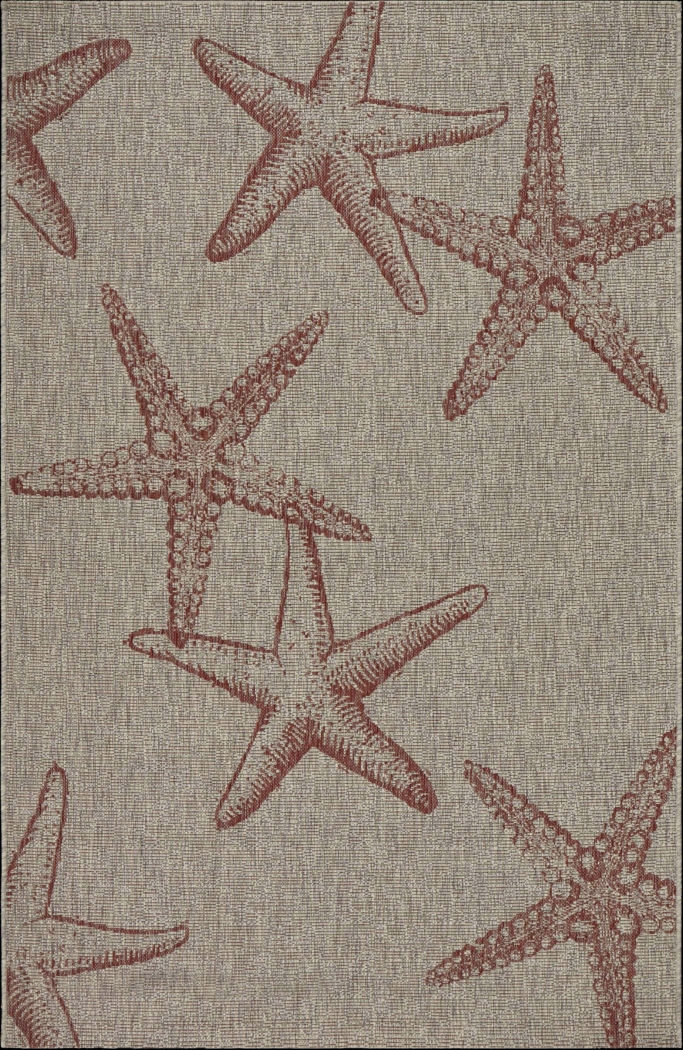 Carnsoll Coral/Beige 3' x 5' Indoor/Outdoor Rug - Thumbnail - Image 1