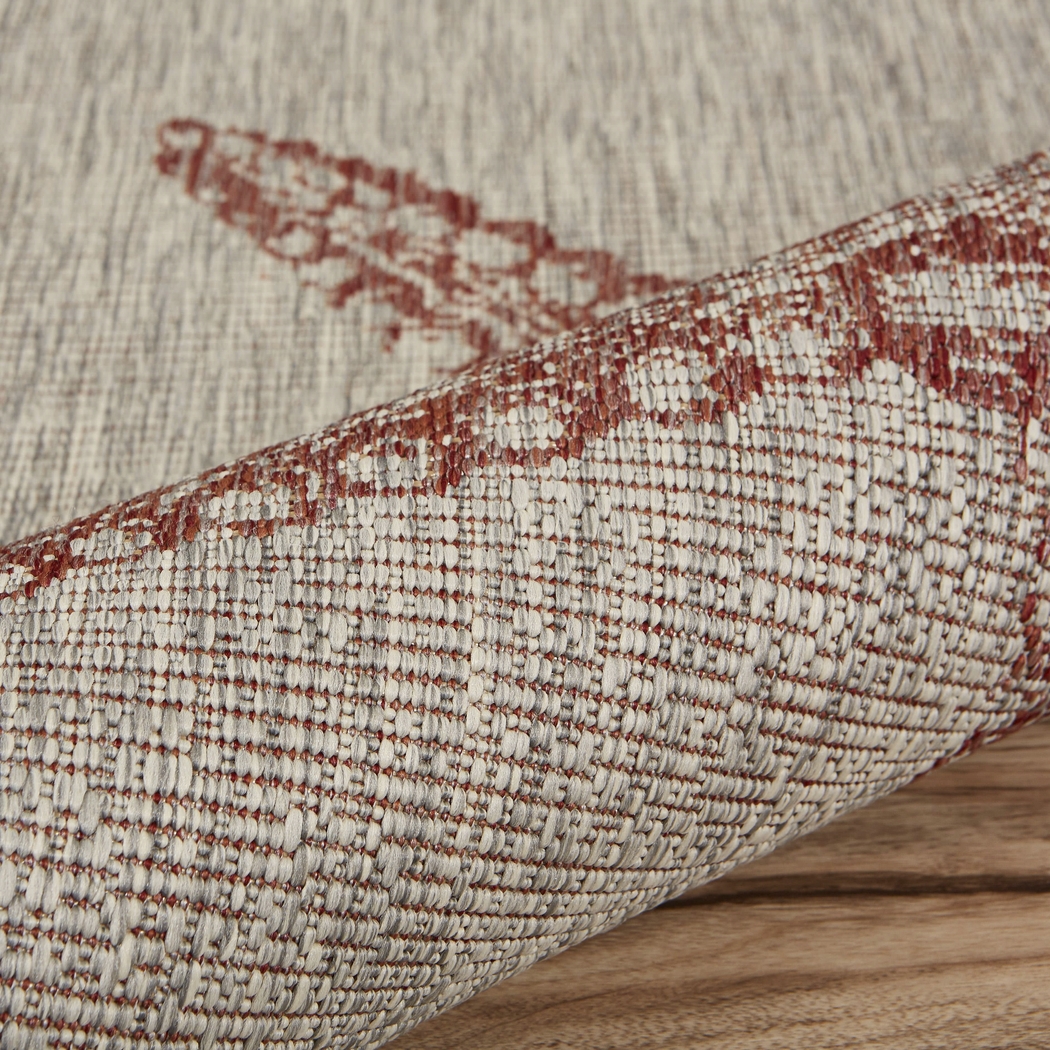 Carnsoll Coral/Beige 5' x 7' Indoor/Outdoor Rug - Thumbnail - Image 7