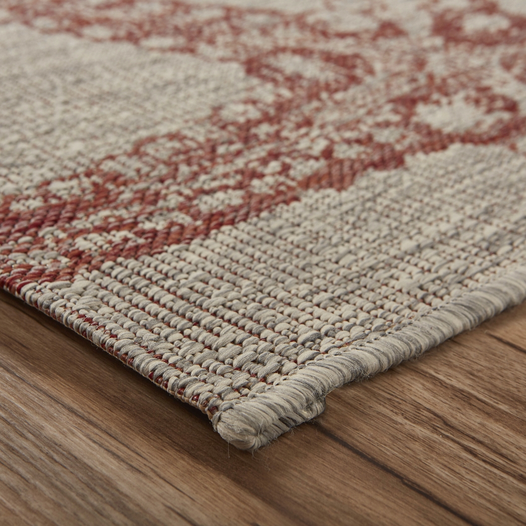Carnsoll Coral/Beige 7'9 x 9'5 Indoor/Outdoor Rug - Thumbnail - Image 6