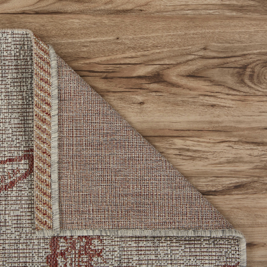 Carnsoll Coral/Beige 7'9 x 9'5 Indoor/Outdoor Rug - Thumbnail - Image 8