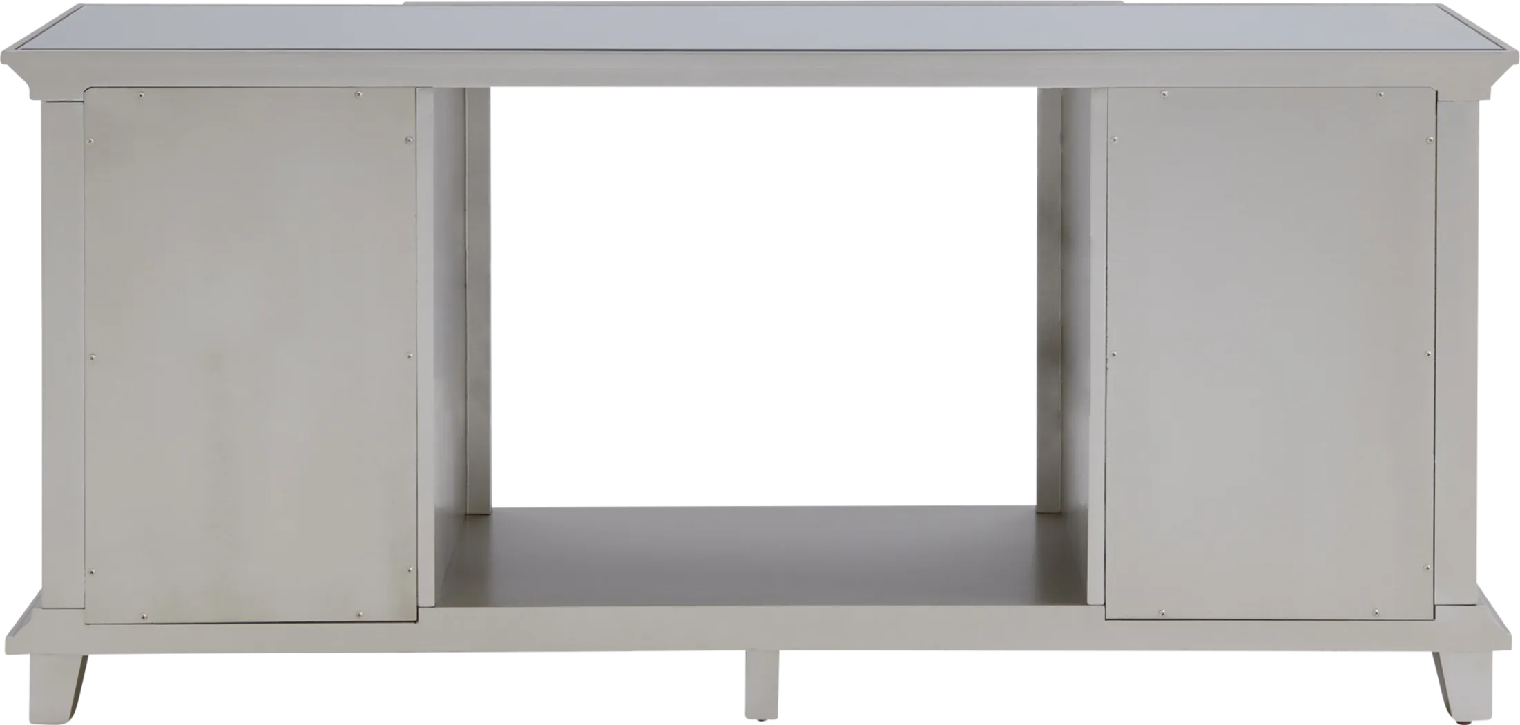 Carntham Silver 58 in. Console with Electric Fireplace - Image 5