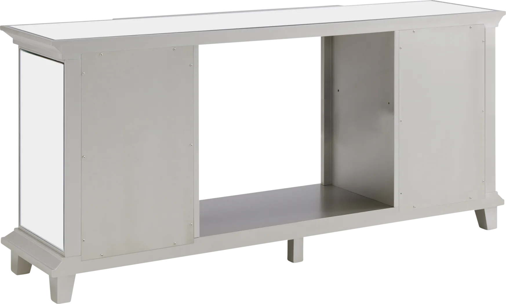 Carntham Silver 58 in. Console with Electric Fireplace - Image 7