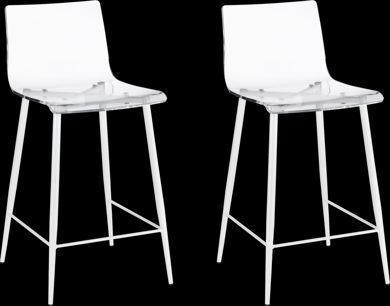 Carolann Clear Counter Stool, Set of 2 - Thumbnail - Image 1
